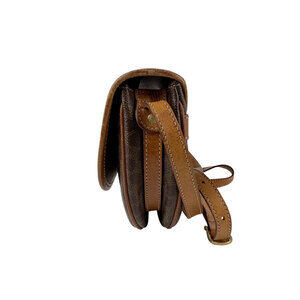 Celine Bag Canvas Shoulder Brown Leather Coated Macadam